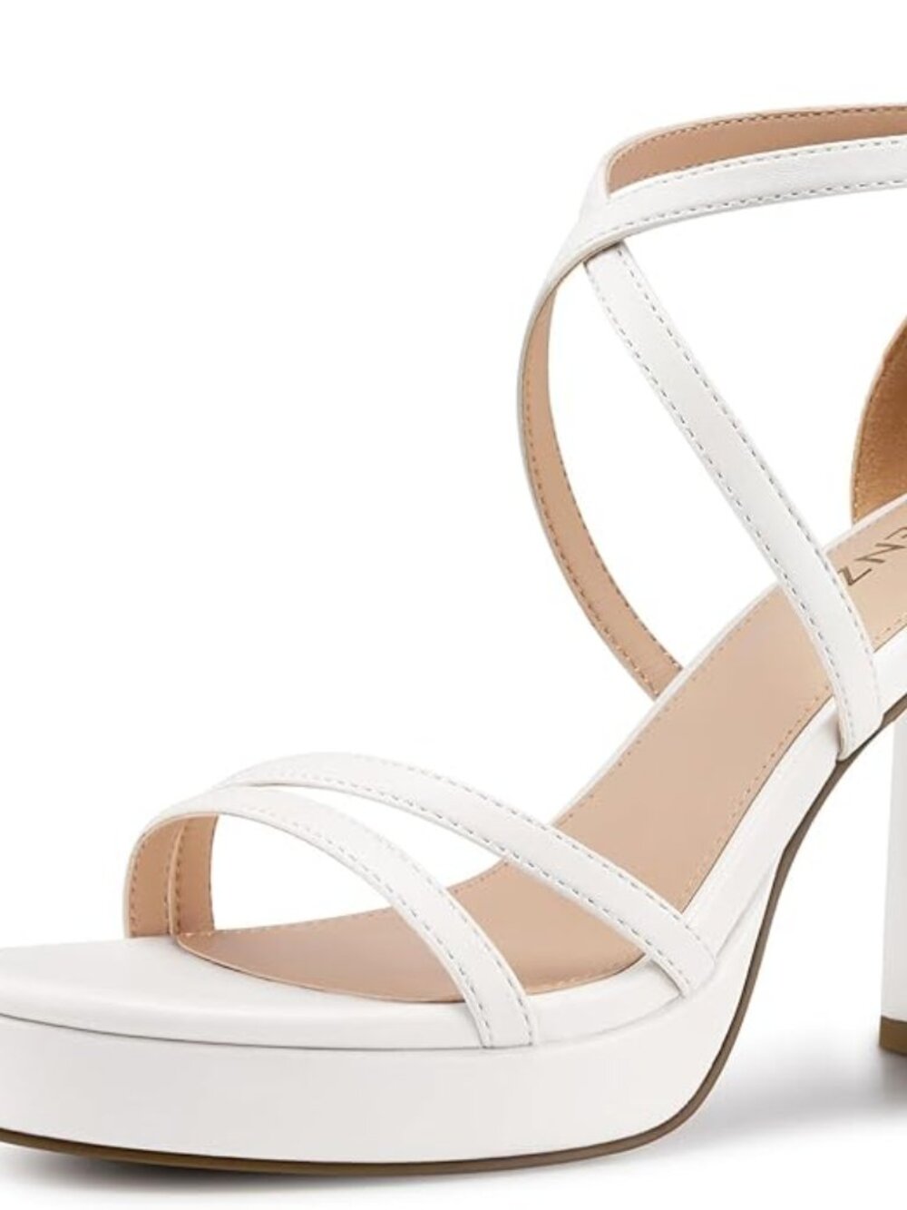 Women Strappy Platform Heels: 3.4 Inch Chunky Heeled Sandals, Comfortable Sexy B